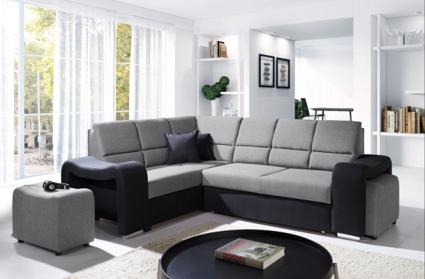 Slaapbank Designerbank met slaapfunctie + opbergruimte hoekbank bank NIEUW!