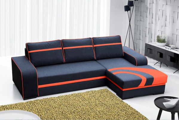 Slaapbank hoekbank bank met slaapfunctie en bekleding - Moderne set met slaapfunctie NIEUW