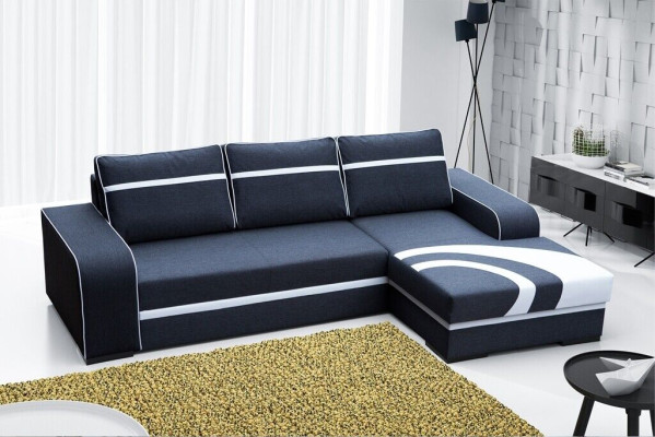 Slaapbank hoekbank bank met slaapfunctie en bekleding - Moderne set met slaapfunctie NIEUW