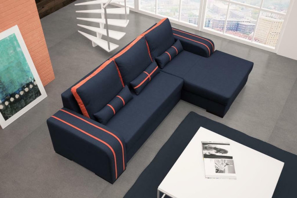 Slaapbank Hoekbank Bankstellen Bank met slaapfunctie en bekleding - Moderne set met slaapfunctie