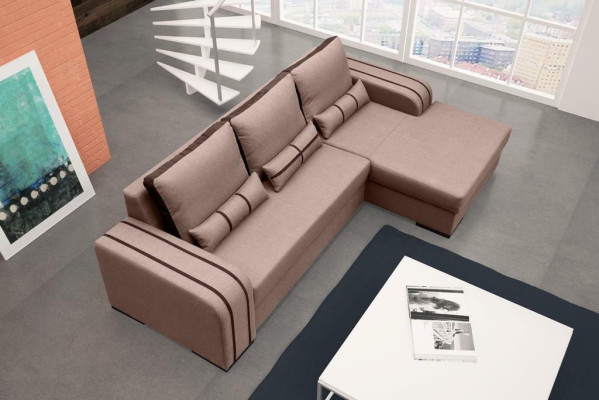 Slaapbank Hoekbank Bankstellen Bank met slaapfunctie en bekleding - Moderne set met slaapfunctie