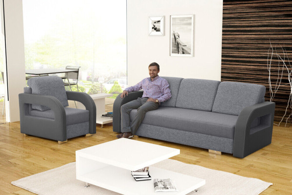 Slaapbank opvouwbare bank 3-zits slaapfunctie + opbergdoos bank design bank