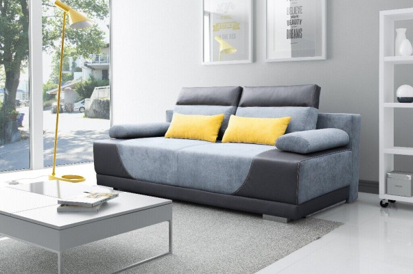 Slaapbank Stof Nieuw Garnituur Bedfunctie 3-Zits Bank Bankstel Textiel Bekleding