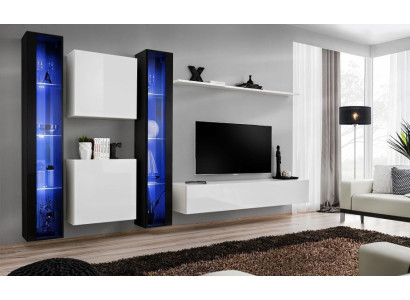 Groep woonwand Moderne muurrek Designer wandkast Luxe houten inrichting