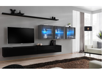 Woonkamer set 7-delig Modern woonkamer meubilair TV-standaard Design muur planken Compleet