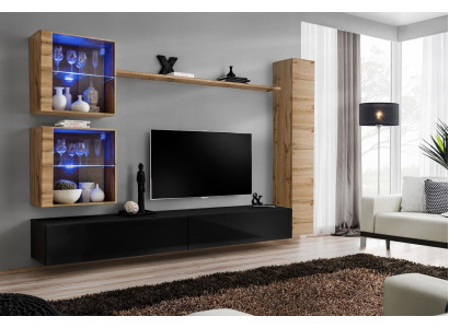 Ontwerper woonkamermeubels wandkast woonwanden plank tv-standaard set 6-delig.