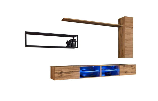 Bruine Luxe Nieuwe Woonwand Set Woonkamermeubelen Inrichting Wandschrank Wandrek