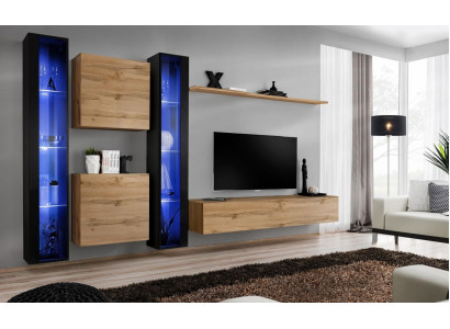 Woonmeubels Compleet Woonkamerkast Kast Wandkast Set Hangvitrine Inrichting
