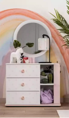 Functiebed Compleet bed Kindermeubelen Kinderkamer Roze 6-delig Hout