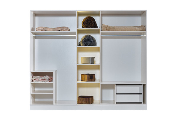 Stijlvolle slaapkamer meubels Ontwerper bed 2x nachtkastjes kledingkast