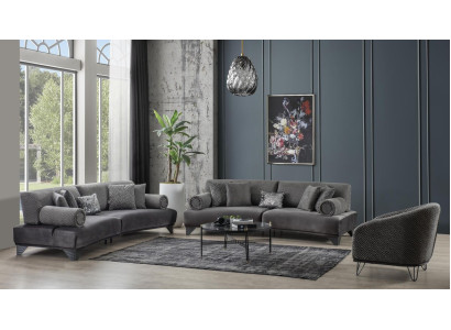 Luxe bankstel bankstel banken bank fauteuil driezitter 3+3+1 zits stof Nieuw