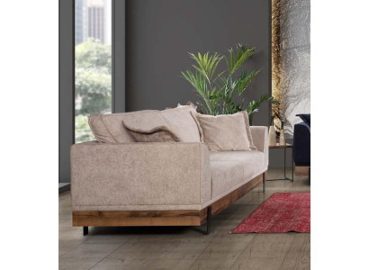 Woonkamerbank 3-zits Beige Textiel Bankstellen Bank Meubels -> Woonbank 3-zits Beige Textiel Bankstellen Bank Meubels
