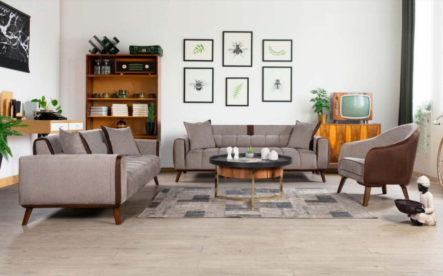 Sofa set 3+3+1 zitsbanken Bekleding Meubels Bankstellen Textielgroep