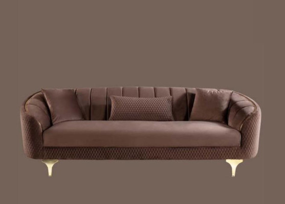 Luxe woonkamerbankstel bruin beige set 3+3+1 zitgroepen