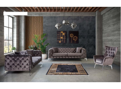 Bankstel Taupe Fauteuil Driepersoonsbank 331 Zits Chesterfield-set