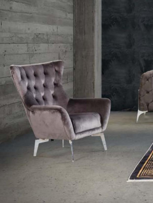 Luxe fauteuil eenzitter 1-zits gestoffeerd designer textiel stof modern