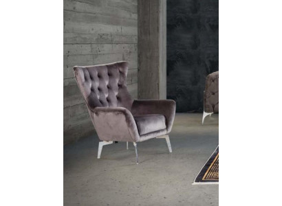 Luxe fauteuil eenzitter 1-zits gestoffeerd designer textiel stof modern