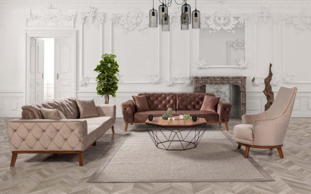 Fauteuil Bekleding Meubels Woonkamer Eenpersoons Relax Textiel Lounge Fauteuil Beige