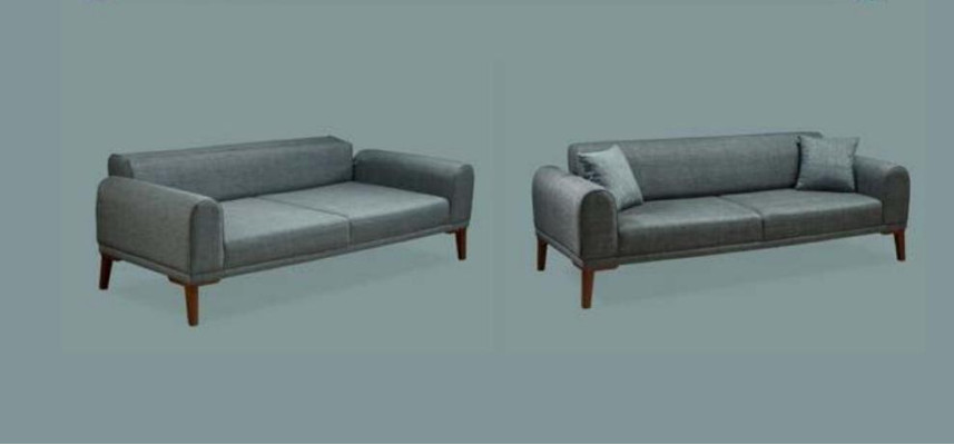 Luxe Moderne Bank 3-zits Designbank Driepersoons Beklede Houtbank