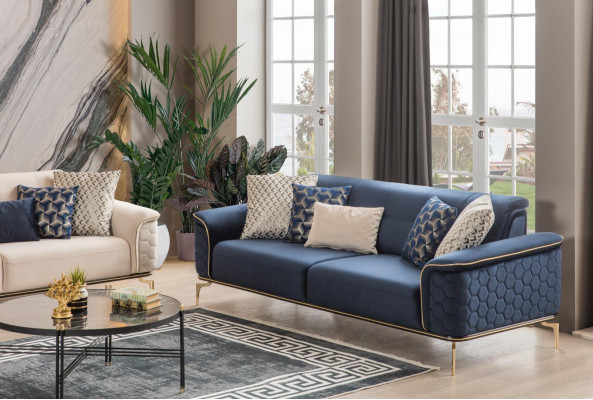 Bankstel set banken bank fauteuils driezits 3+3+1 zits stof groep nieuw