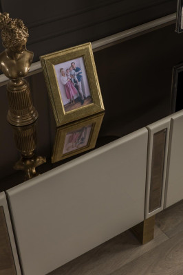 Ovale tv-standaard rtv Lowboard tv-sideboard dressoir woonkamer houten meubels