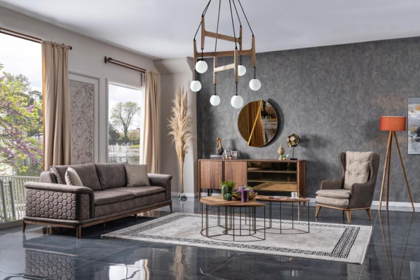 Sofa set Sofa Luxe Set Banken Fauteuils 3+1 zit Stof Modern Design Nieuw
