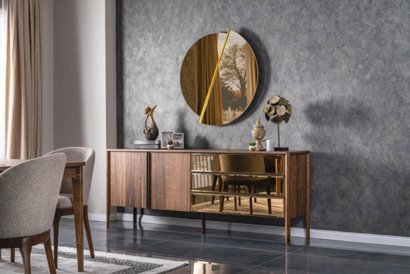 Complete set Eetkamer set Eettafel Dressoir 4x Stoelen Eetgroep Meubels 6-delig.