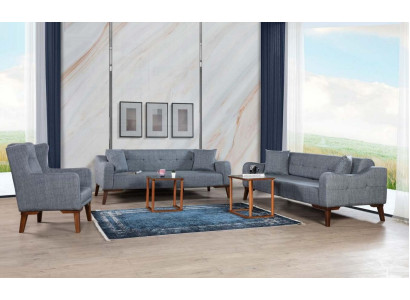 Sofaset 3+3+1 zitplaatsen Compleet set bank fauteuil Textiel 3-delig