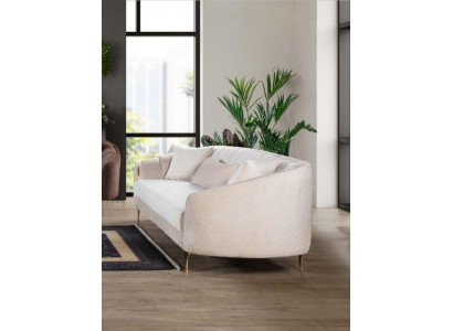Bankstel 3-zits Textiel Banken Bank Meubels Moderne Driezits Beige Velours