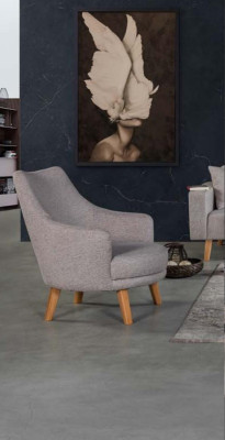 Sofa bank Bekleding Zitting 3+3+1 Zitsuite ontwerp Hout Banken Beige Zitkussen