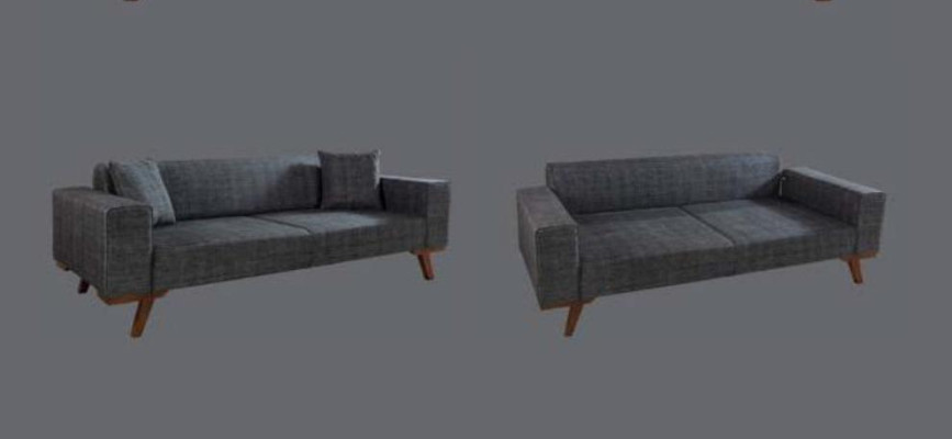 Sofaset 3+3+1 zitplaatsen Designbanken Gestoffeerde bankstellen Grijs Meubels 3-delig
