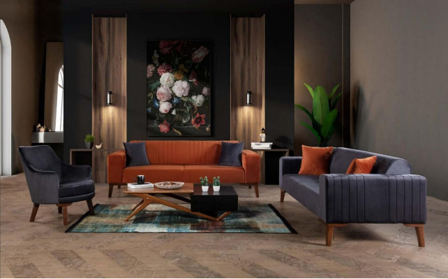 Sofaset bankstel Bankstel Banken 3+3+1 zit Stof 3-delig bankstel set Bekleding Textiel