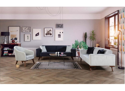 Luxe bankstel Driezits 3+3+1 zitplaatsen Stof Bank Fauteuil Textiel Stijl