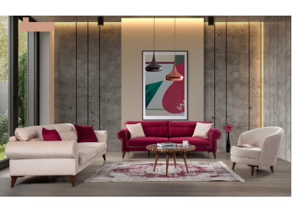 Garnituur Set Bankstel 3+3+1 Zit Banken Fauteuil Stof 3-delig Bankstellen