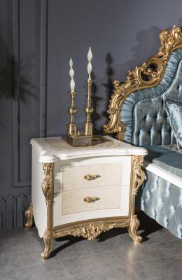 Nachtkastje Beige Elegant Modern Meubilair Mooi Nachtkastjes Luxe Slaapkamer Nieuw