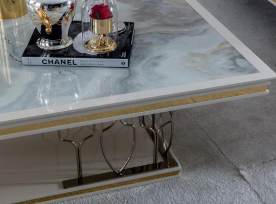 Salontafel Grijs Bijzettafel Elegant Ontwerp Elegant Woonkamer Modern Nieuw