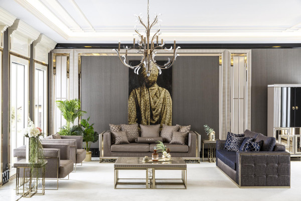 Bijzettafel Grijs Modern Houten Ontwerp Woonkamer Meubels Luxe Elegant Tafel