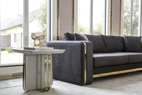Bijzettafel Wit Woonkamer Metaal Glas Nieuw Modern Ontwerp Meubels Luxe
