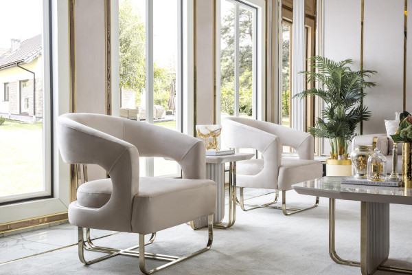 Bijzettafel Wit Woonkamer Metaal Glas Nieuw Modern Ontwerp Meubels Luxe