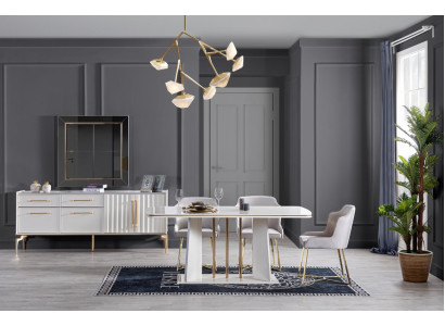 Eettafel 4x Stoelset Eetkamerset Commode Tafel Set Eettafel 7-delig