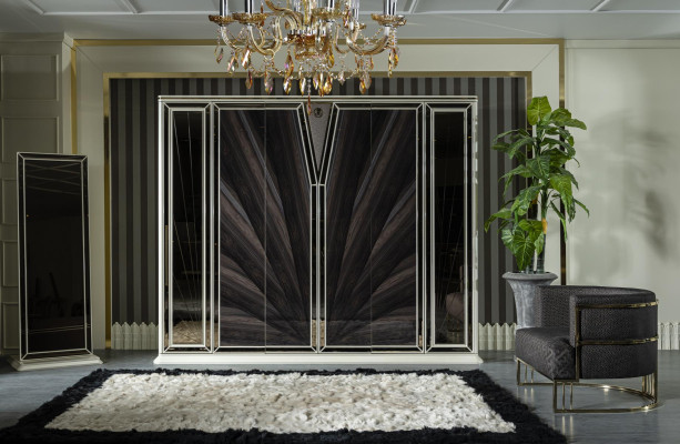 Spiegel Grijs Elegant Design Stijl Luxe Modern Woonkamer Nieuw Metaal Meubels