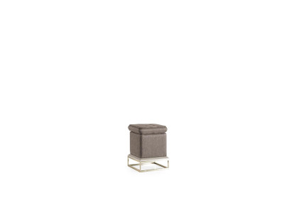 Poef Grijs Elegant Houten Meubel Modern Design Luxe Mooi Slaapkamer