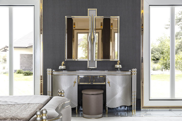 Poef Bruin Rond Elegant Houten Meubels Modern Ontwerp Prachtig Slaapkamer