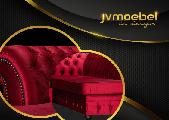 Stel Luxe Moderne Hoekbank U-vorm Chesterfield en Salontafel Woonkamer Textiel