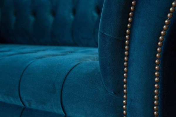 Blauwe Chesterfield bankstel bankstel bekleding set zithoek 3+1+1