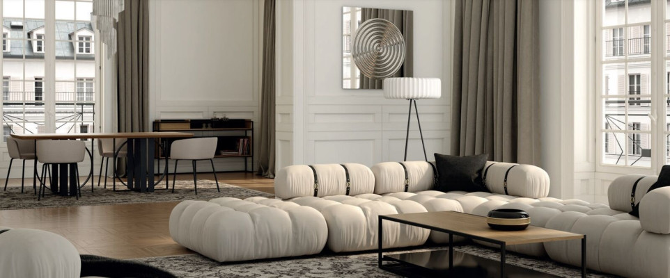 Hoekbank L-vorm Bank Wit Banken Modern Woonkamer Textiel Bekleding Design Hoek Nieuw