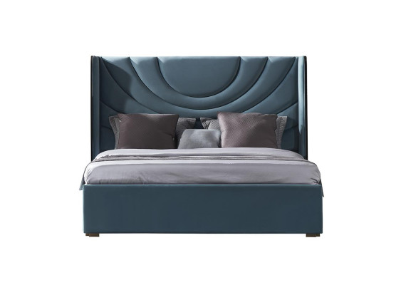 Prachtig tweepersoonsbed met een gestoffeerd hoofdeinde in moderne stijl