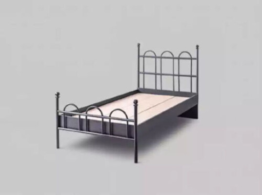 Zwart metalen bed Klassiek bedframe Tienerkamer Zwart