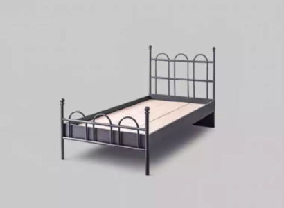 Zwart metalen bed Klassiek bedframe Tienerkamer Zwart