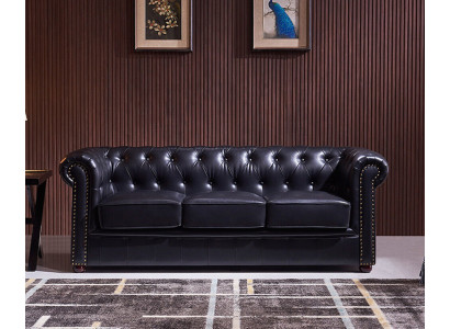 Chesterfield bank bank bekleding stof leer decor set bekleding banken